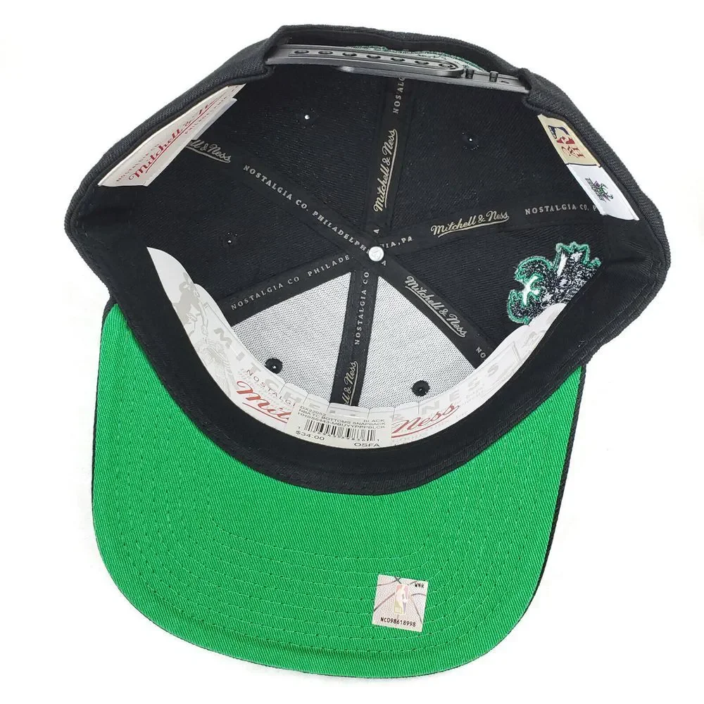 Milwaukee Bucks Mitchell & Ness NBA Snapback Hat Cap Black 3D Logo Green Pop NWT